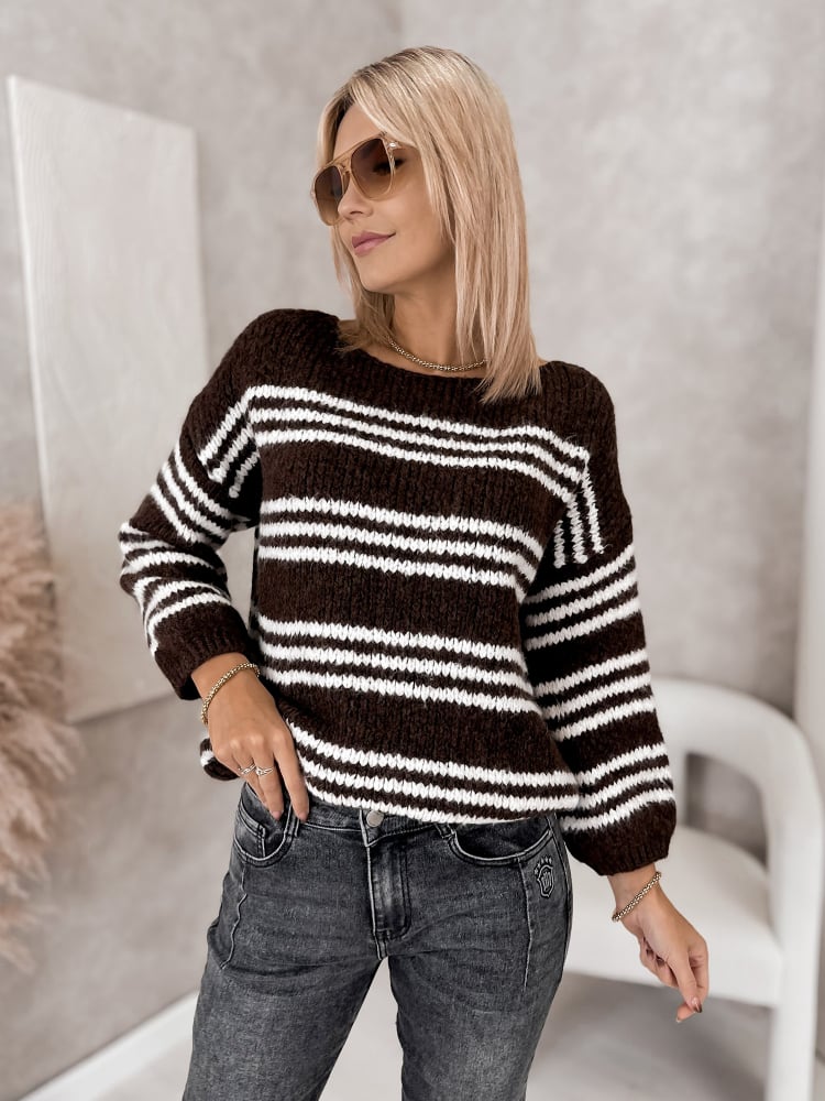 SWETER RILIAN BRĄZOWY