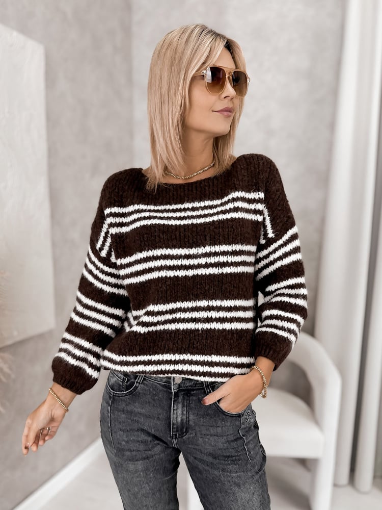 SWETER RILIAN BRĄZOWY