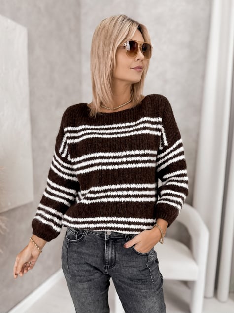 SWETER RILIAN BRĄZOWY