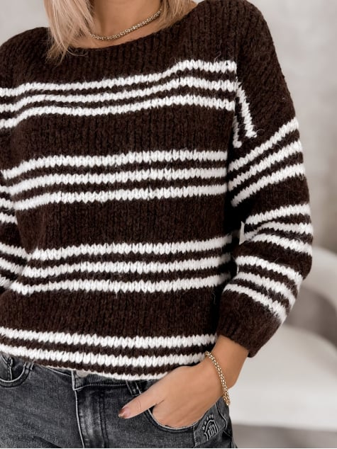 SWETER RILIAN BRĄZOWY