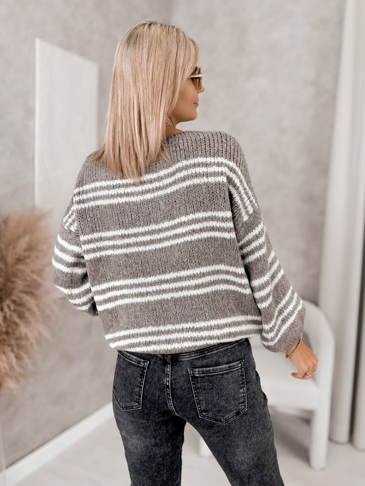 SWETER RILIAN CIEMNOBEŻOWY