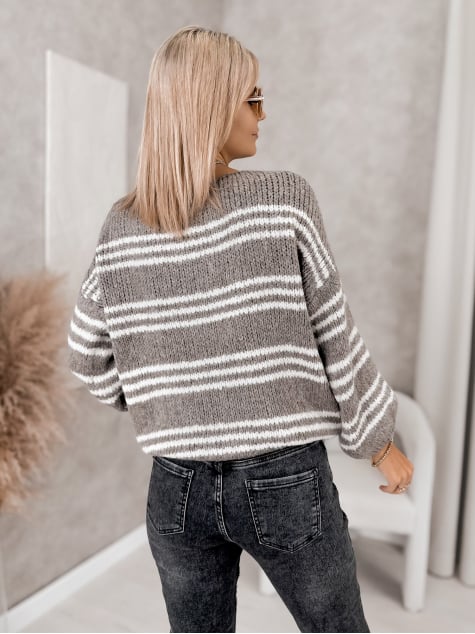 SWETER RILIAN CIEMNOBEŻOWY