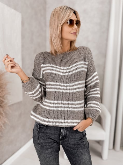 SWETER RILIAN CIEMNOBEŻOWY