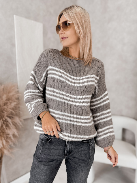 SWETER RILIAN CIEMNOBEŻOWY