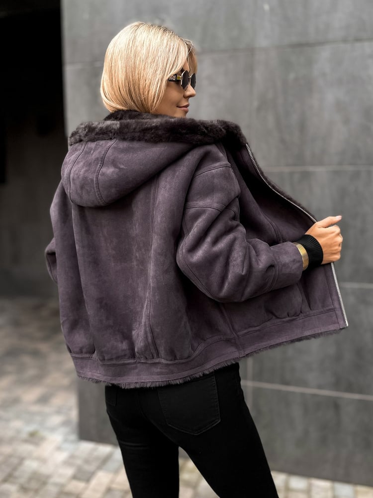 KURTKA EADIRA DWUSTRONNA CIEMNOSZARA