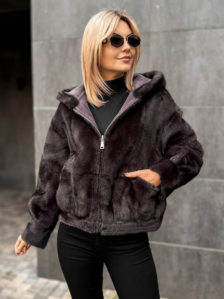 KURTKA EADIRA DWUSTRONNA CIEMNOSZARA