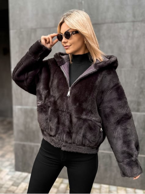 KURTKA EADIRA DWUSTRONNA CIEMNOSZARA