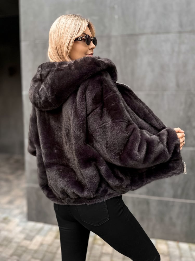 KURTKA EADIRA DWUSTRONNA CIEMNOSZARA