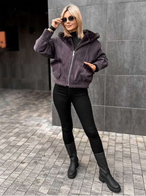 KURTKA EADIRA DWUSTRONNA CIEMNOSZARA