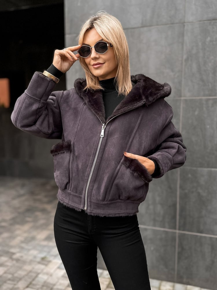 KURTKA EADIRA DWUSTRONNA CIEMNOSZARA