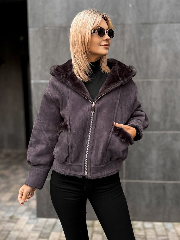 KURTKA EADIRA DWUSTRONNA CIEMNOSZARA