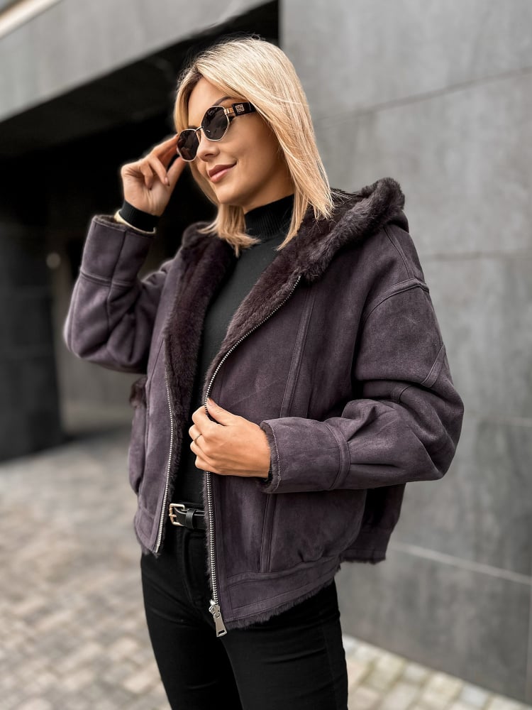 KURTKA EADIRA DWUSTRONNA CIEMNOSZARA