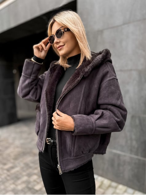 KURTKA EADIRA DWUSTRONNA CIEMNOSZARA