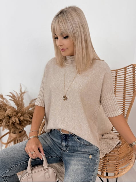 SWETER RAFFE BEŻOWY