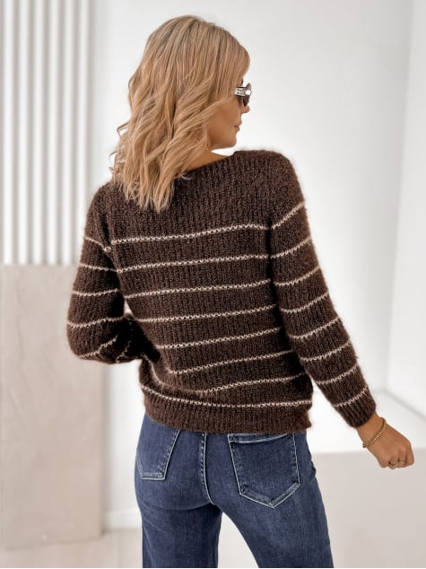 SWETER NESTA BRĄZOWY