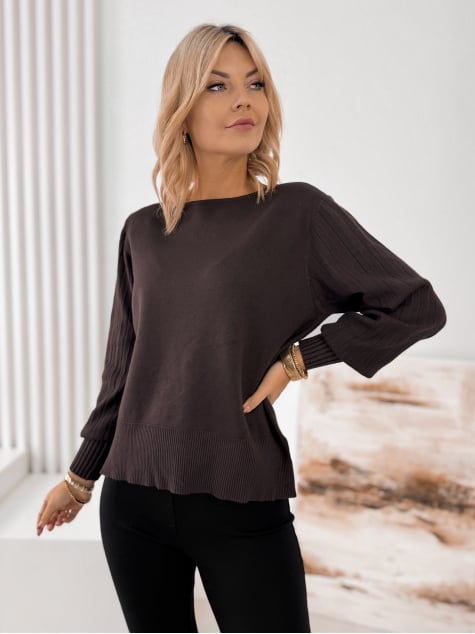 SWETER FEYRE BRĄZOWY
