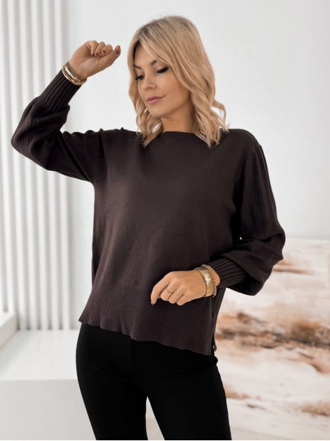 SWETER FEYRE BRĄZOWY