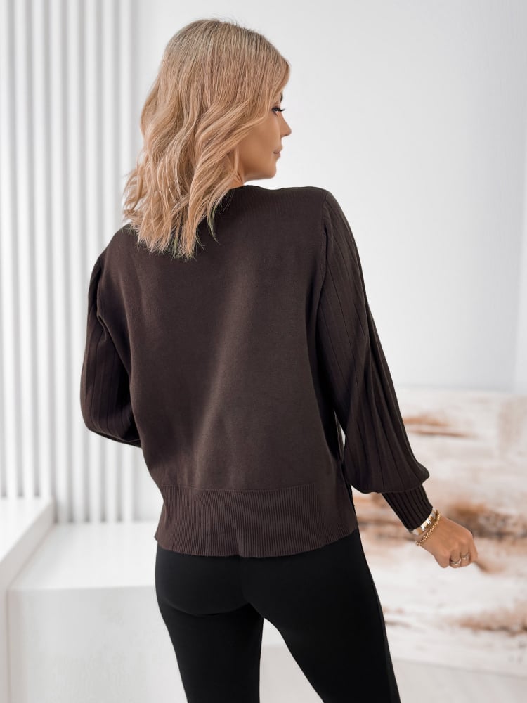 SWETER FEYRE BRĄZOWY