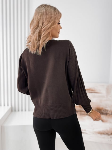 SWETER FEYRE BRĄZOWY