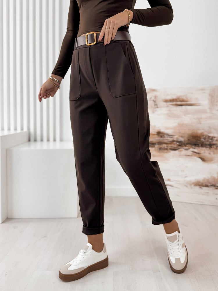 SPODNIE SERAFINE CIEMNOBRĄZOWE