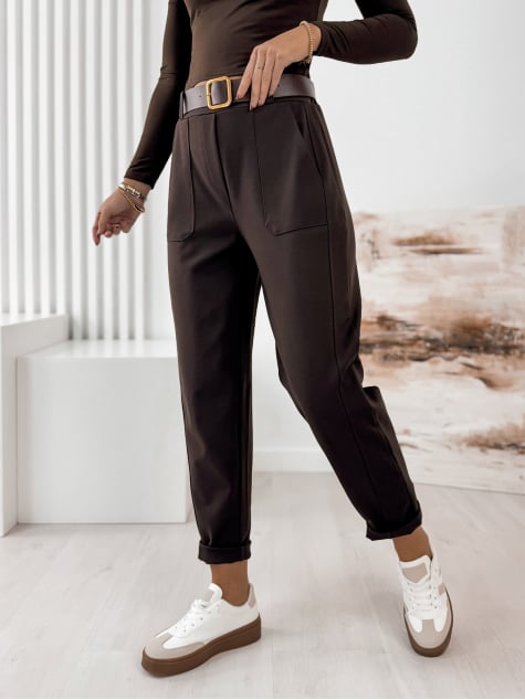 SPODNIE SERAFINE CIEMNOBRĄZOWE