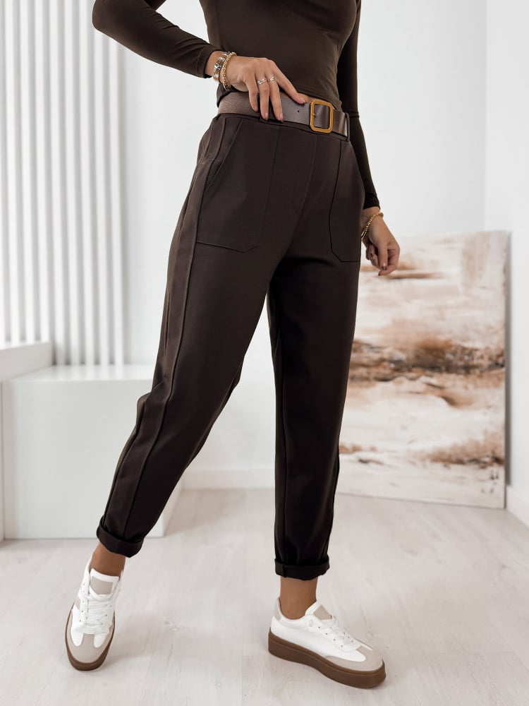 SPODNIE SERAFINE CIEMNOBRĄZOWE