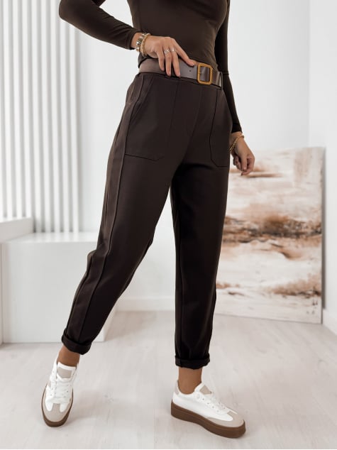 SPODNIE SERAFINE CIEMNOBRĄZOWE
