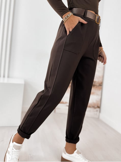 SPODNIE SERAFINE CIEMNOBRĄZOWE