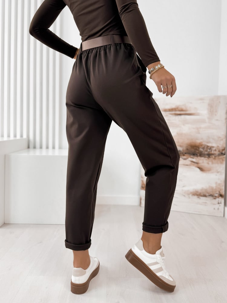 SPODNIE SERAFINE CIEMNOBRĄZOWE