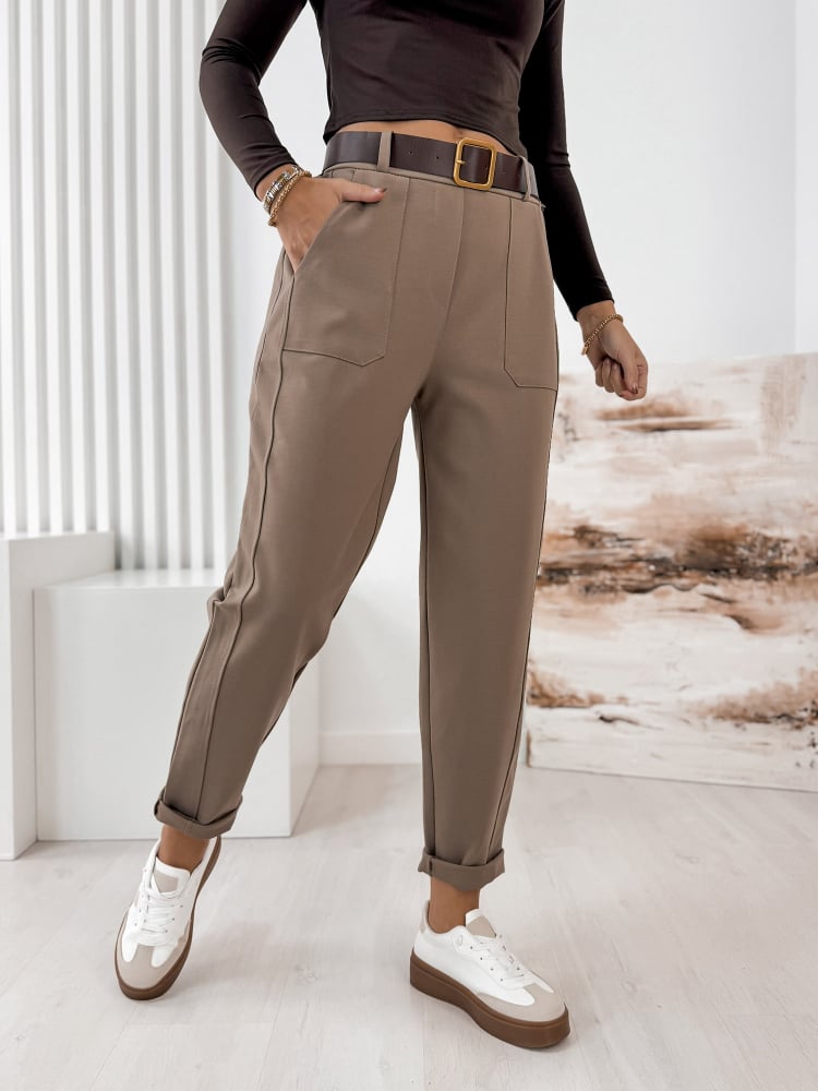 SPODNIE SERAFINE CIEMNOBEŻOWE