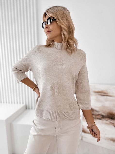 SWETER SELDEN BEŻOWY