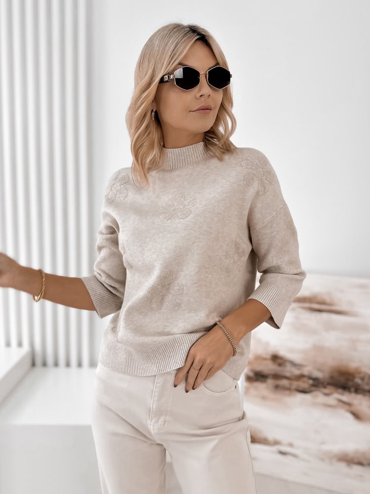 SWETER SELDEN BEŻOWY