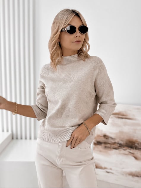 SWETER SELDEN BEŻOWY