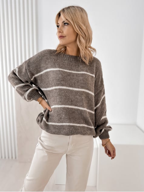 SWETER ASHBURY CIEMNOBEŻOWY