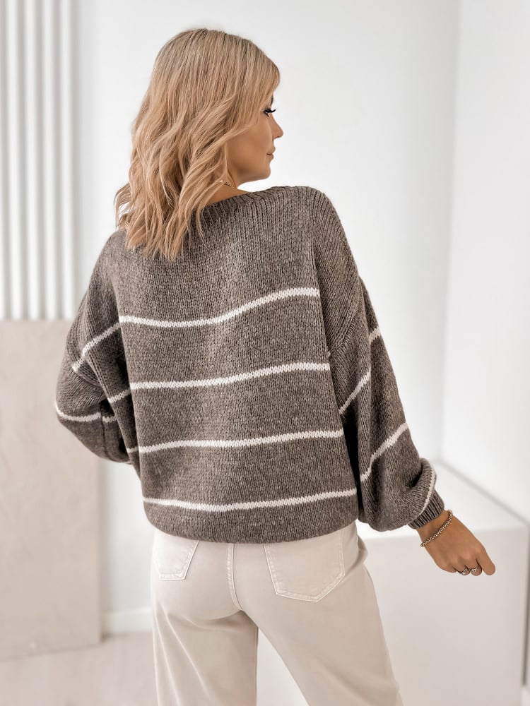 SWETER ASHBURY CIEMNOBEŻOWY