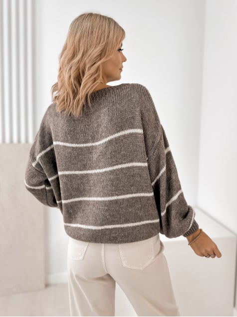 SWETER ASHBURY CIEMNOBEŻOWY