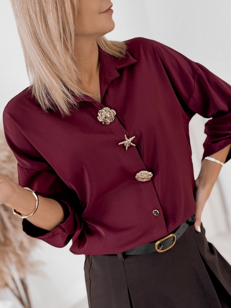 KOSZULA WILKINS BORDOWA