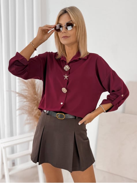 KOSZULA WILKINS BORDOWA
