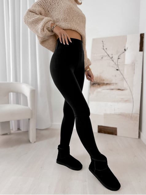 LEGGINSY OCIEPLANE ANSELMO CZARNE