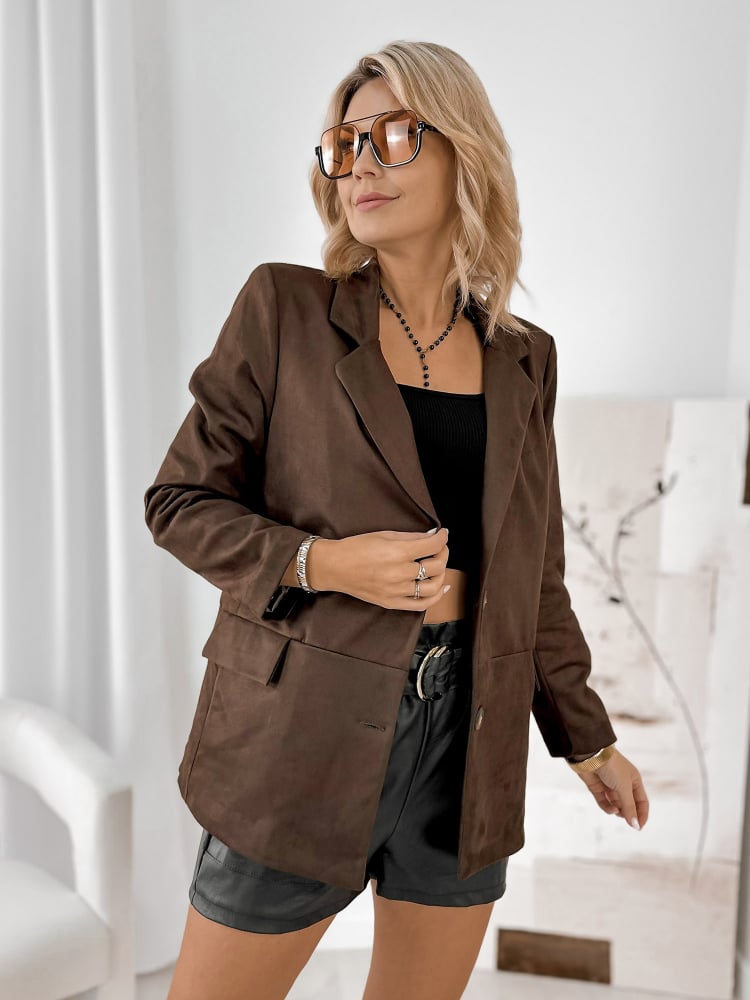 ŻAKIET REMEDIOS BRĄZOWY