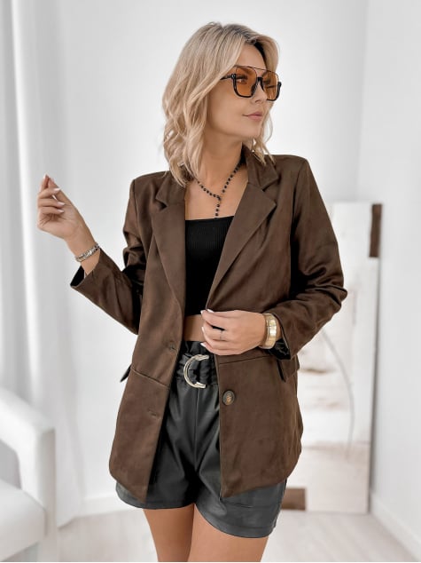ŻAKIET REMEDIOS BRĄZOWY