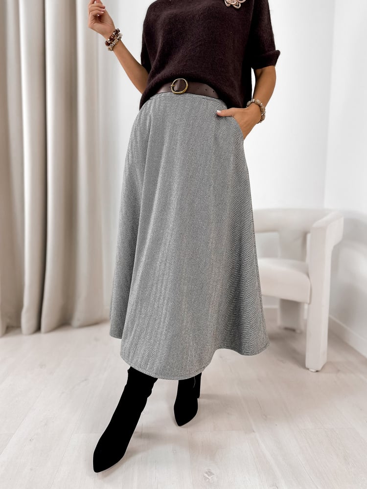 SPÓDNICA TOVE SZARA