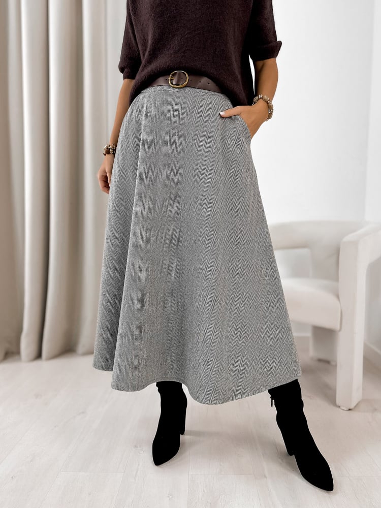 SPÓDNICA TOVE SZARA