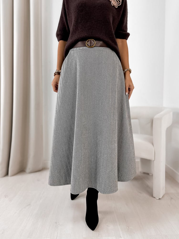 SPÓDNICA TOVE SZARA