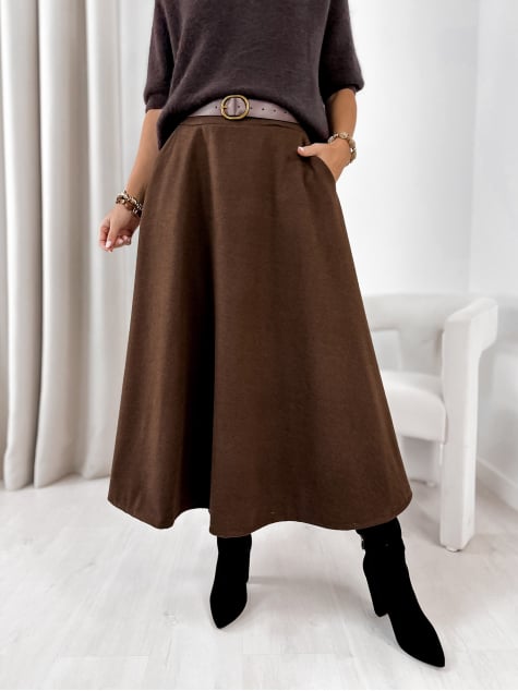 SPÓDNICA TOVE BRĄZOWA