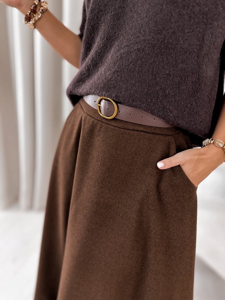 SPÓDNICA TOVE BRĄZOWA