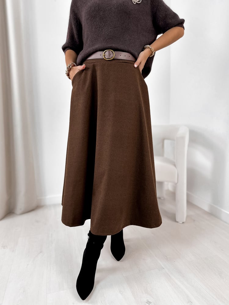 SPÓDNICA TOVE BRĄZOWA