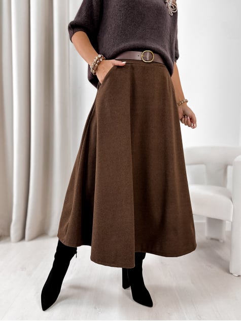 SPÓDNICA TOVE BRĄZOWA