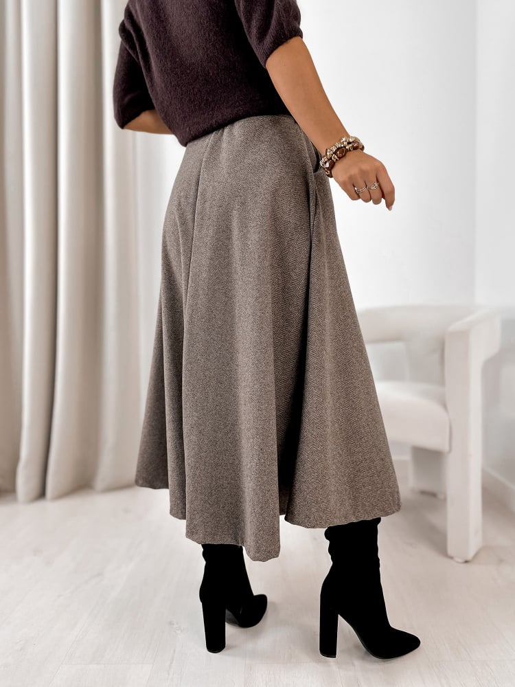 SPÓDNICA TOVE CIEMNOBEŻOWA