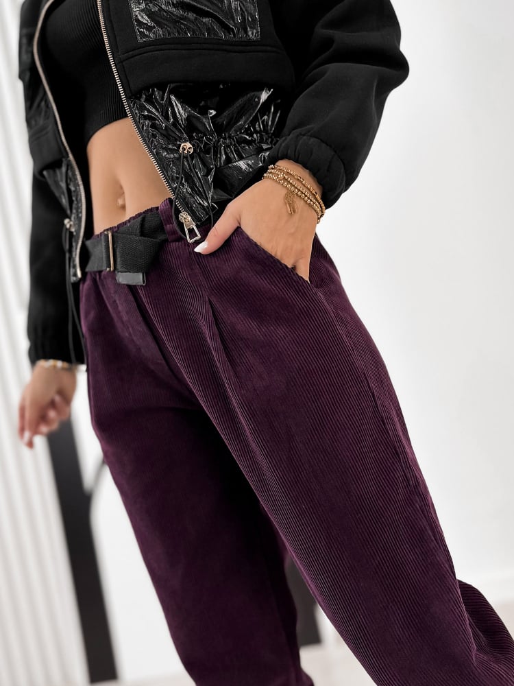 SPODNIE AMADO ŚLIWKOWE